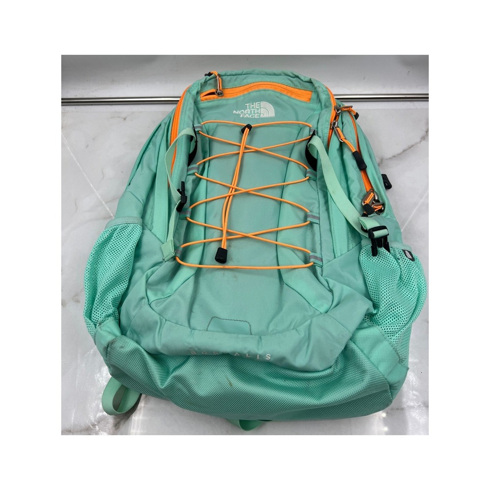 The North Face Borealis Backpack Mint Green Orange Bungee Laptop Bag Hiking